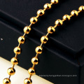 Fashion Gold Plated Men's Jewelry Titanium Steel Stainless Steel Jewelry Beads Chain Necklace With Chain 6mm